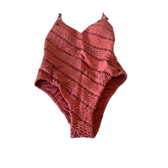 Seafolly Marrakesh Boho Crochet One Piece Swimsuit In Cinnamon Size 8 US - Picture 6 of 11